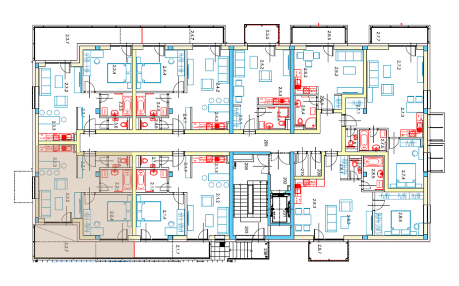 Egidius Residence poloha bytu 2.2 - podlažie