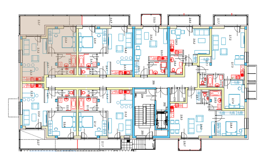 Egidius Residence poloha bytu 2.3 - podlažie