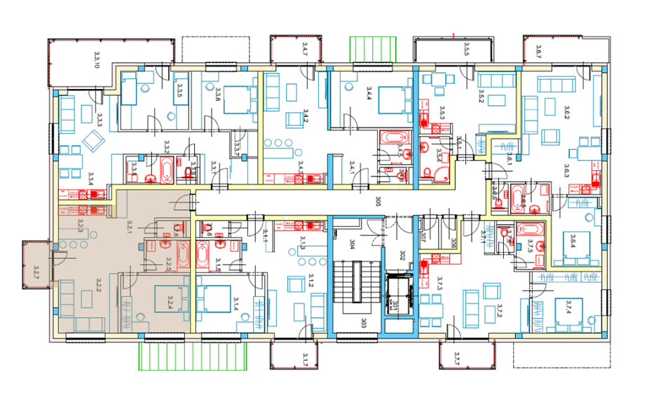 Egidius Residence poloha bytu 3.2 - podlažie