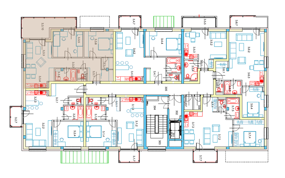 Egidius Residence poloha bytu 3.3 - podlažie