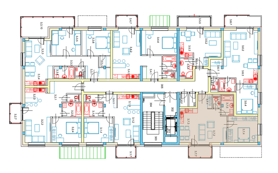 Egidius Residence poloha bytu 3.7 - podlažie