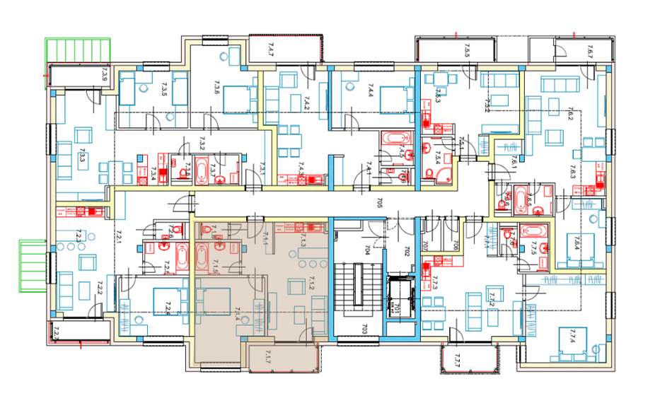 Egidius Residence poloha bytu 7.1 - podlažie