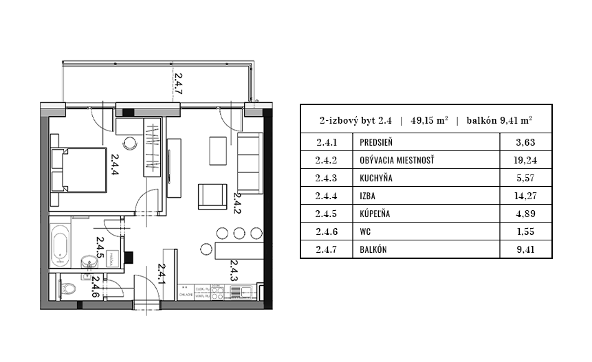Egidius Residence pôdorys byt 2.4