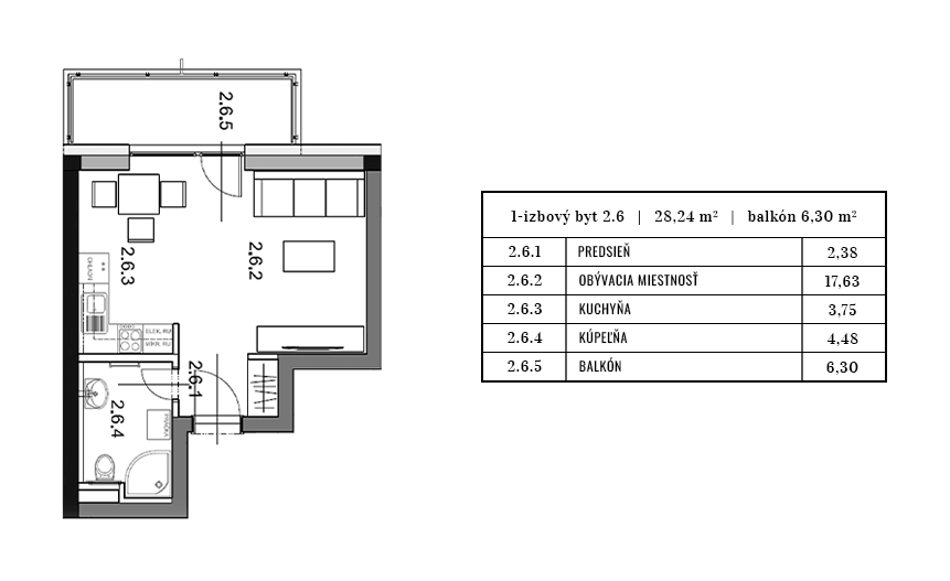 Egidius Residence pôdorys byt 2.6