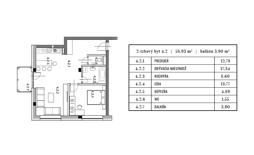 Egidius Residence pôdorys byt 4.2