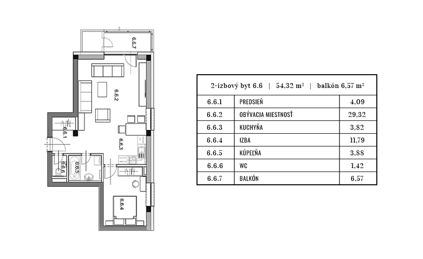 Egidius Residence pôdorys byt 6.6